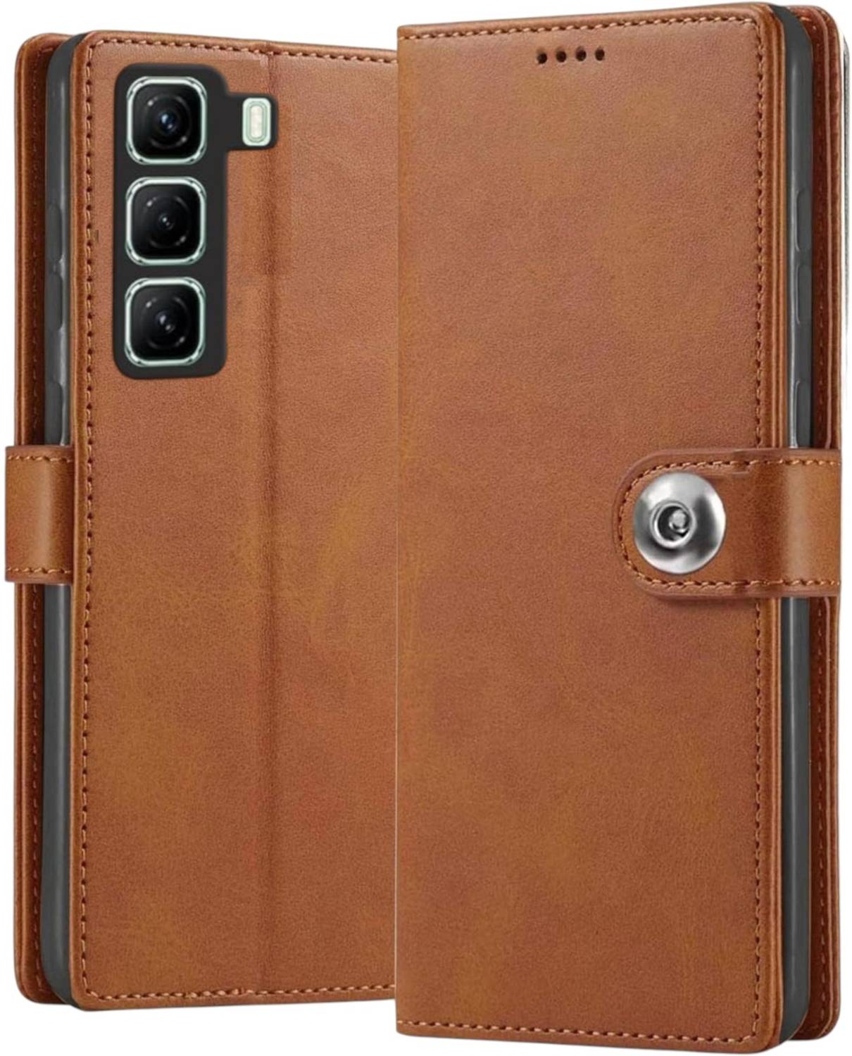 BINTAGE Flip Cover for Infinix X6726 / Hot 60 5G | Vegan Leather Finish | Magnetic | stand Wallet Case