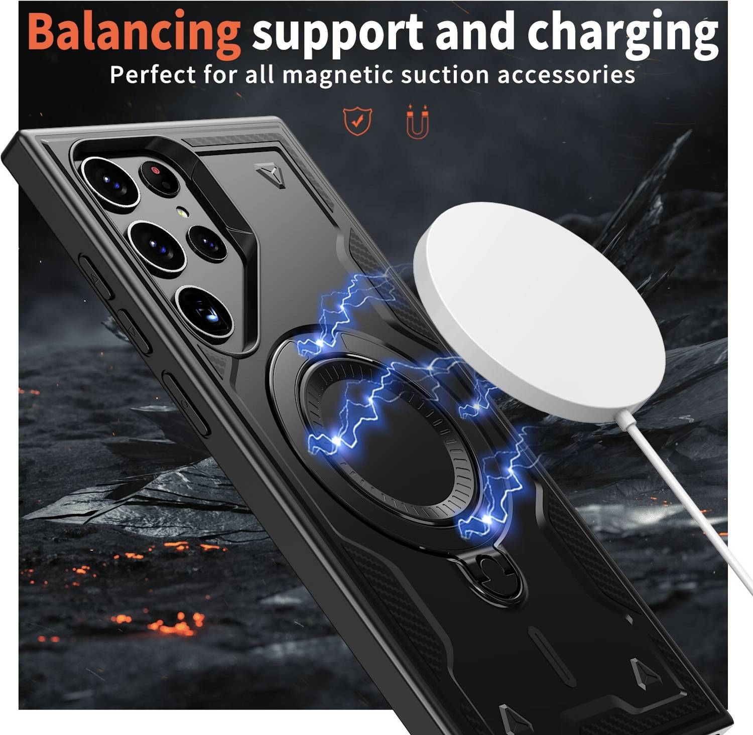 Dolbyte Back Cover for Samsung Galaxy S22 Ultra 5G Black - Image 4