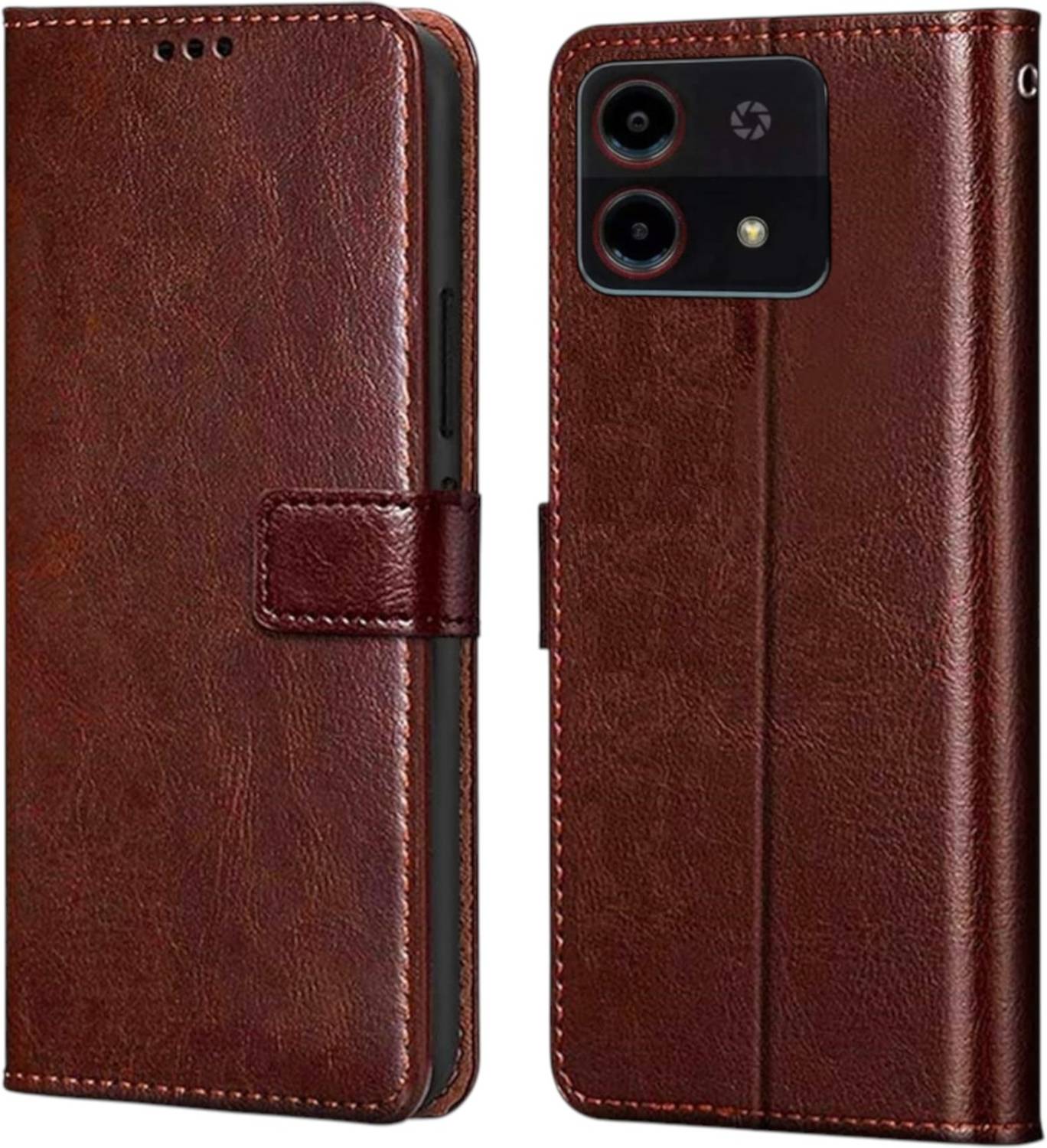 BINTAGE Flip Cover for Ai + Nova 5G | Vegan Leather Finish | Magnetic | stand Wallet Case