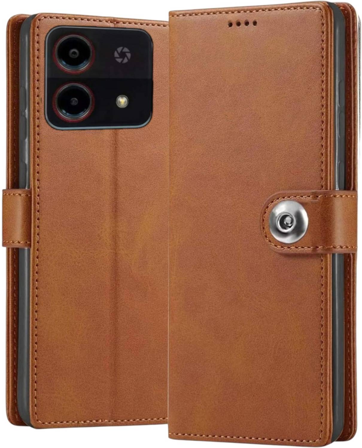 BINTAGE Flip Cover for Ai + Nova 5G | Vegan Leather Finish | Magnetic | stand Wallet Case