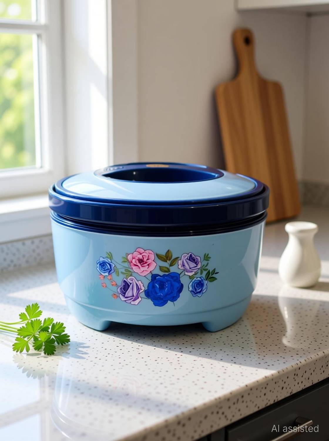 BLAL Delta Big Plastic Inner Stainless Steel Casserole, 2 Litres,Blue Thermoware Casserole