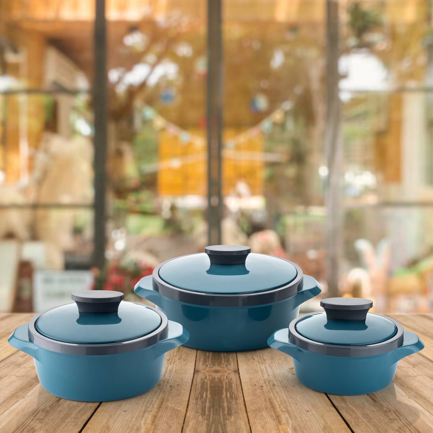 AURUMWARE NEW CASSEROLE SET COMES WITH 3 DIFFERENT CAPACITY FOR EVERYDAY USE AT HOME Pack of 3 Thermoware Casserole Set