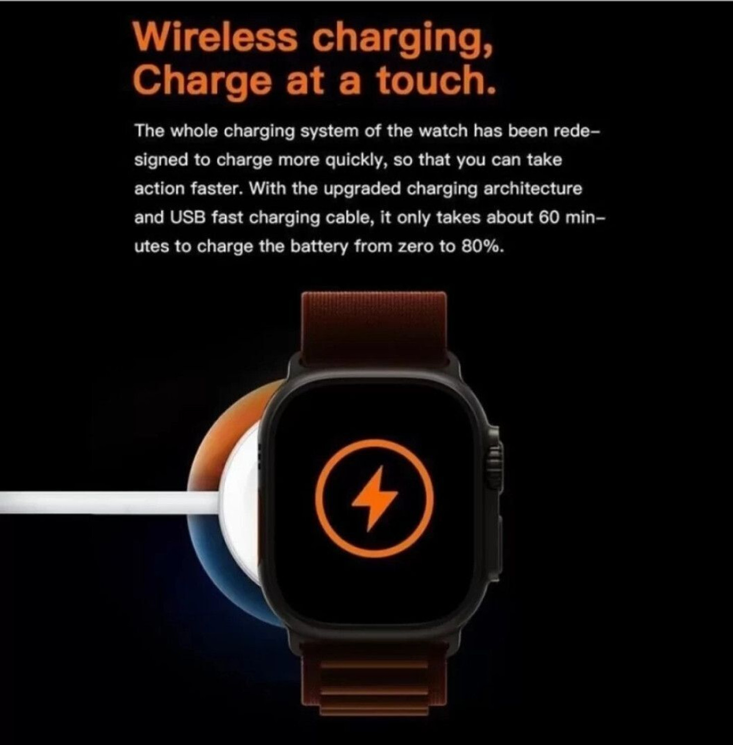 Image of BMCAZRJN T800 Ultra Smartwatch Magnetic Wireless Charger Charging Pad