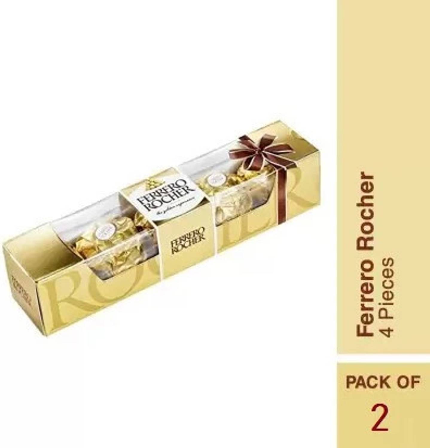 FERRERO ROCHER 4pcs Premium Chocolates | Festival Gift | Pack Of 2 | Premium Chocolate Gift Combo | Gift For Birthday, Anniversary, Holi, Diwali, Valentines Day, New Year, Christnas Truffles Gift Pack
