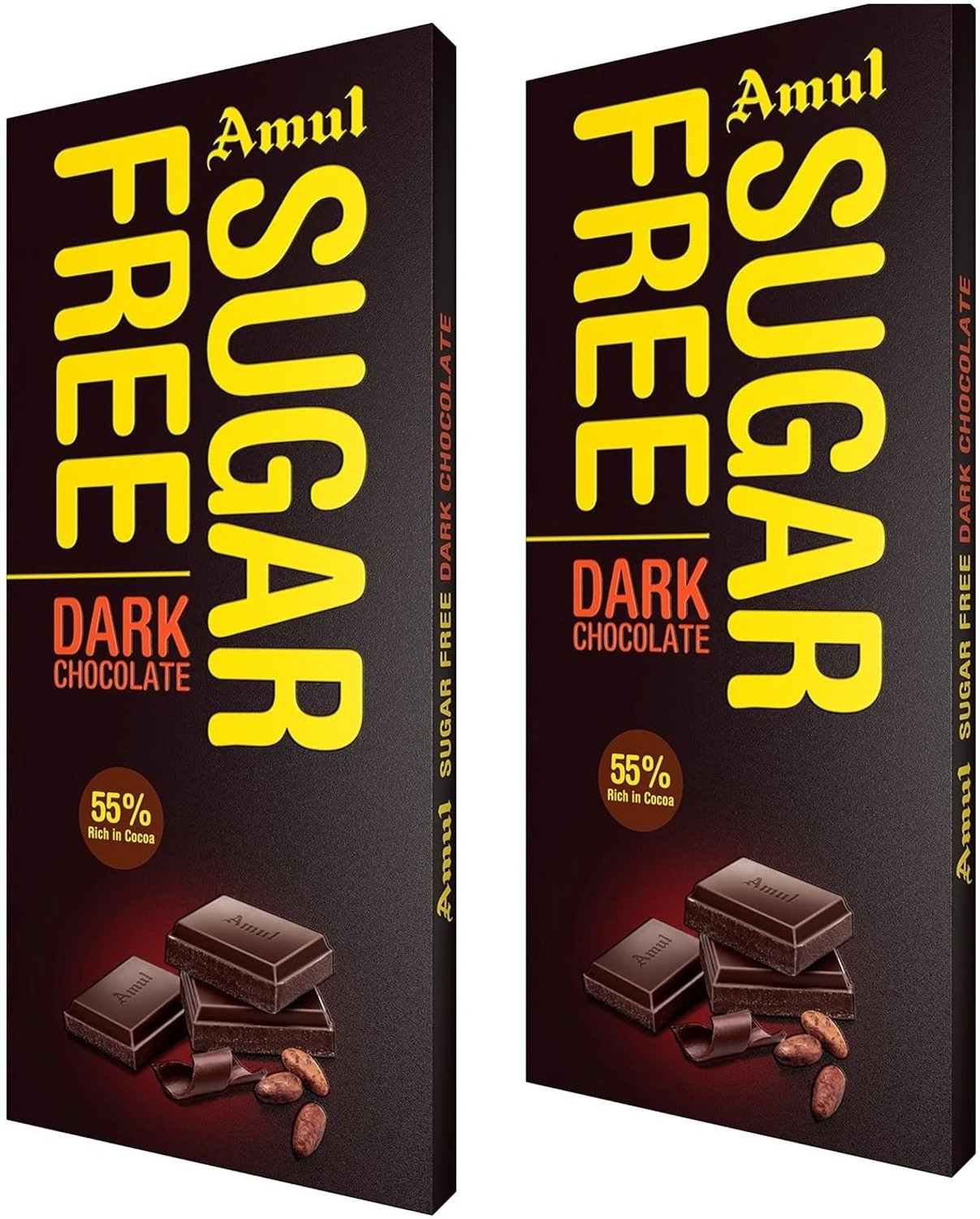 Image of Amul SUGARFREE Dark Chocolate 55% RICH IN COCOA Bar