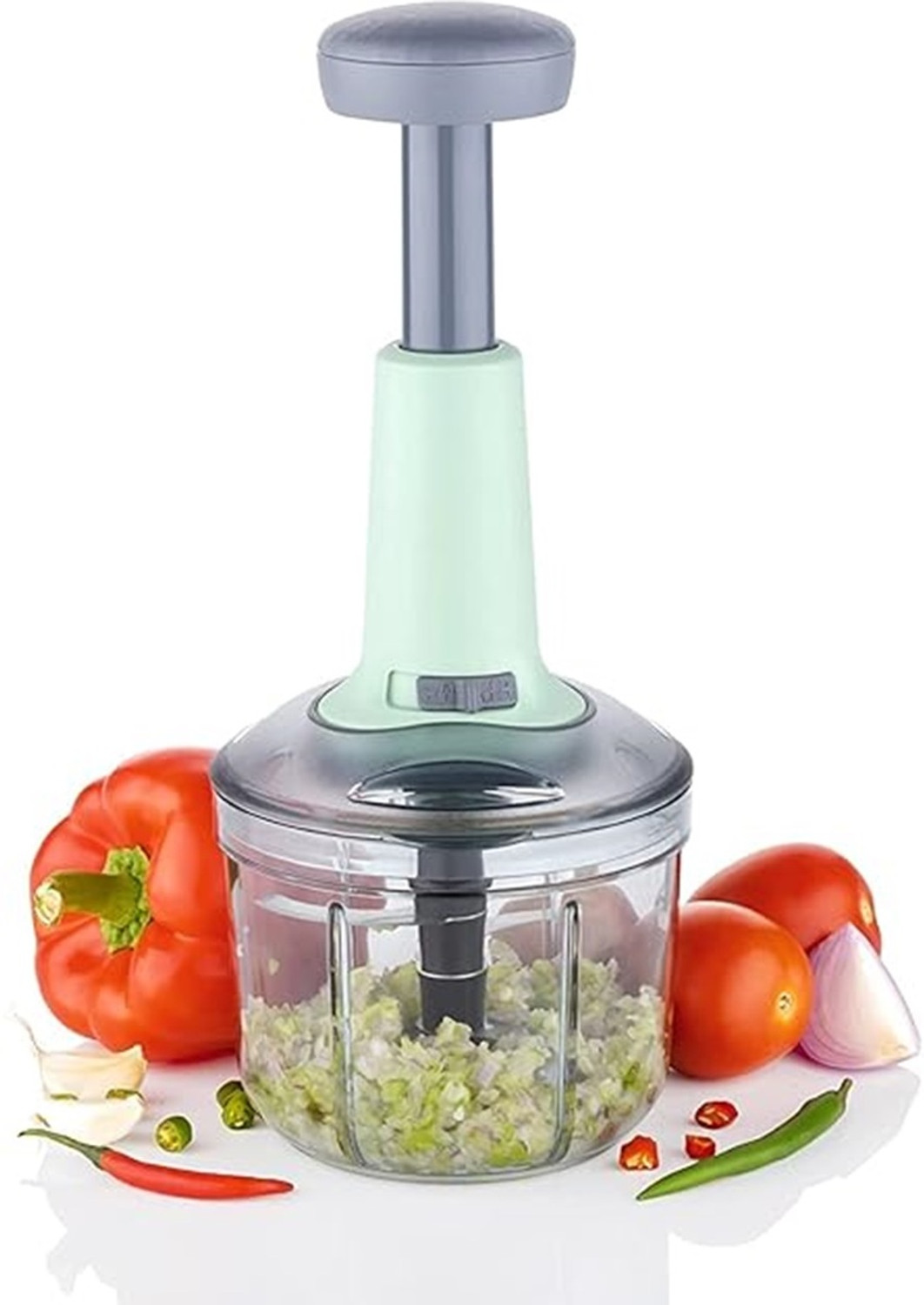 Image of Analog Kitchenware Steel Blade Handy Push Chopper Vegetable & Fruit Chopper
