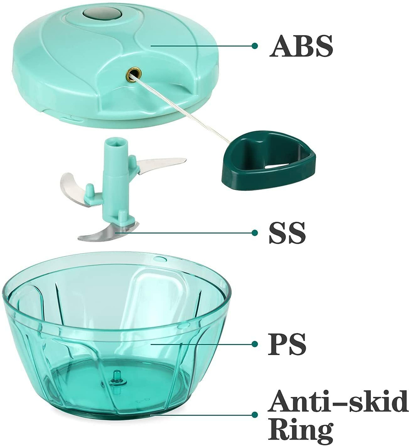 Image of Siya Shine Easy Handy Pull and Cut Chopper 450 ml for Vegetable, Onion Chopper,etc. Vegetable Chopper