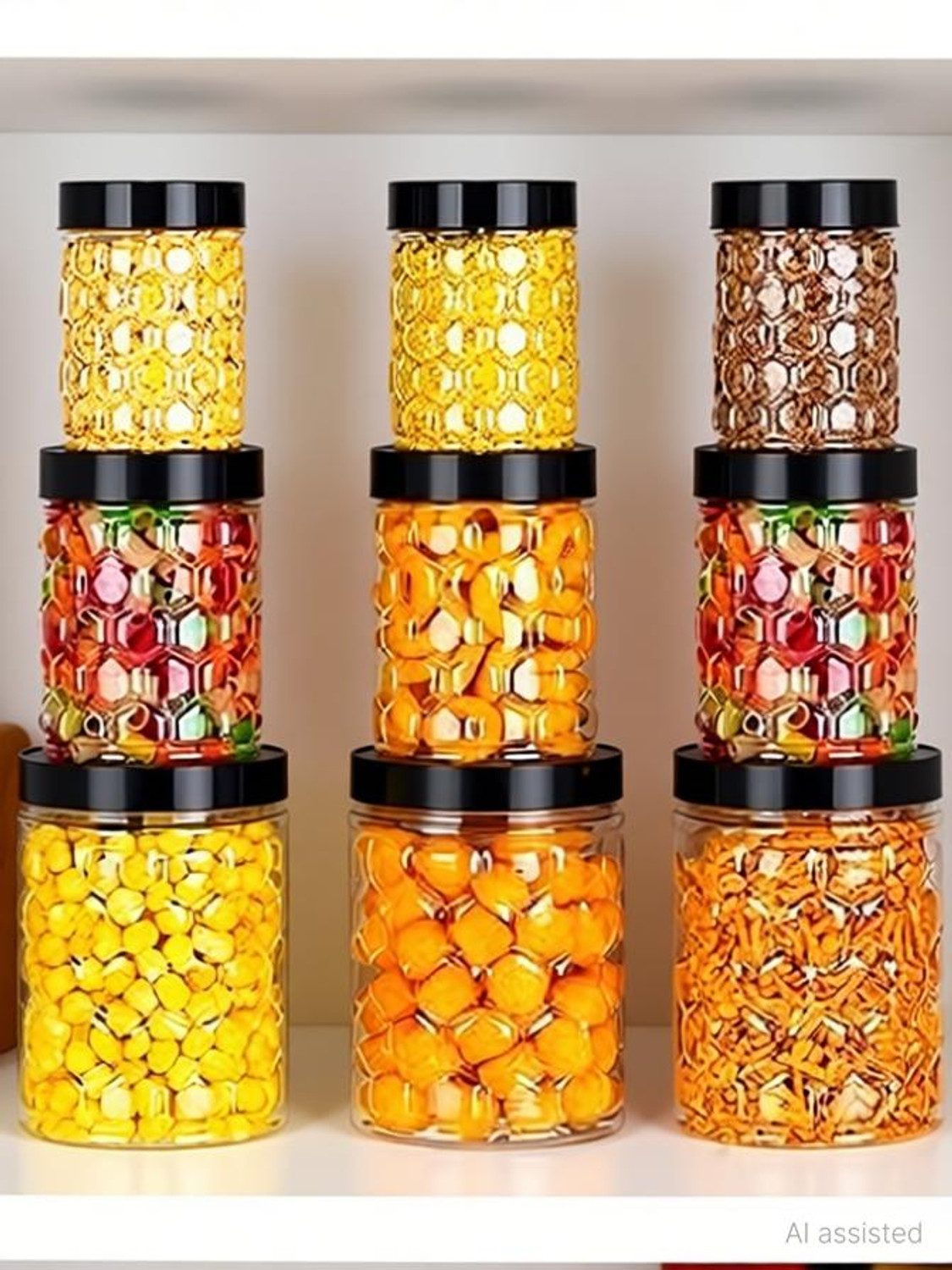 Image of Glamexy Plastic Grocery Container - 350 ml, 650 ml, 1200 ml