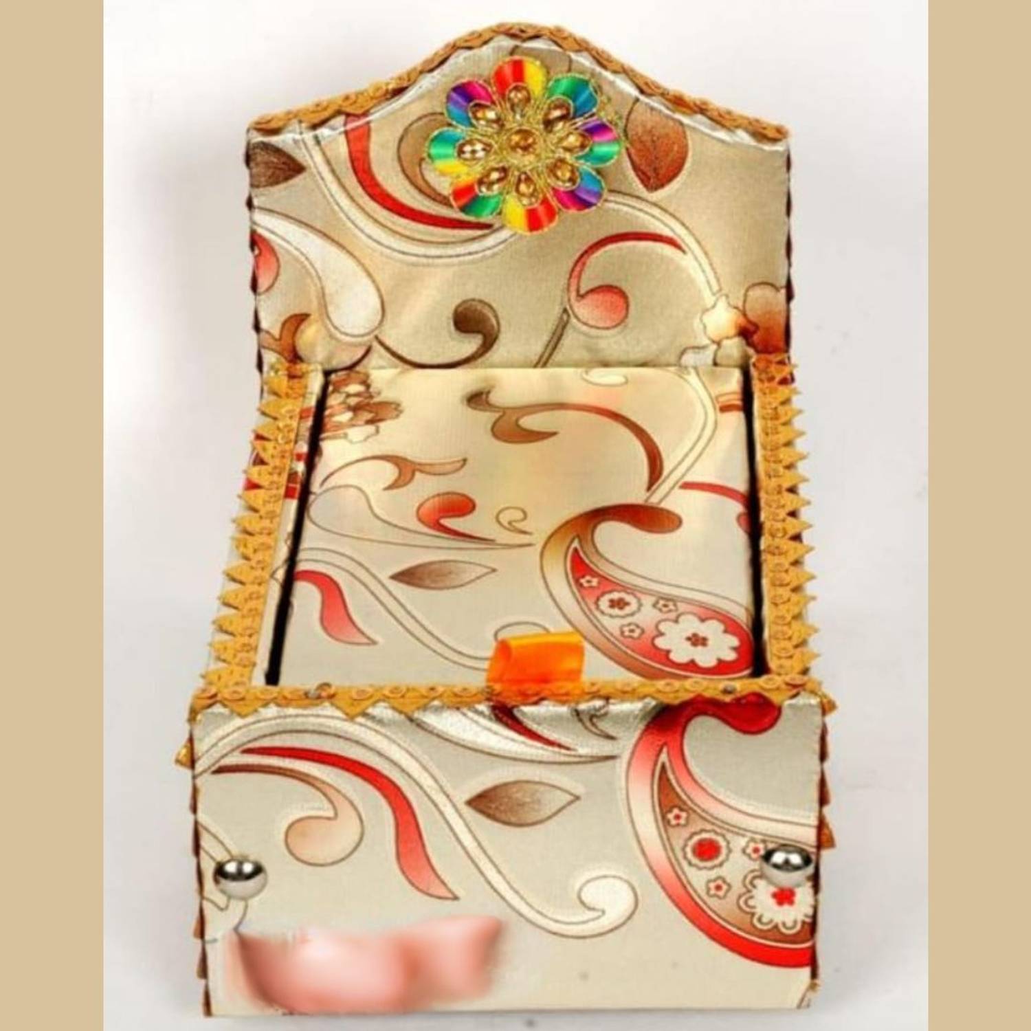 swenky Bed Suitable for 0-3 No. laddu Gopal ji, Krishna ji, Thakur ji, Kanha ji. Bed Wood 17 cm x 15 cm Jhula
