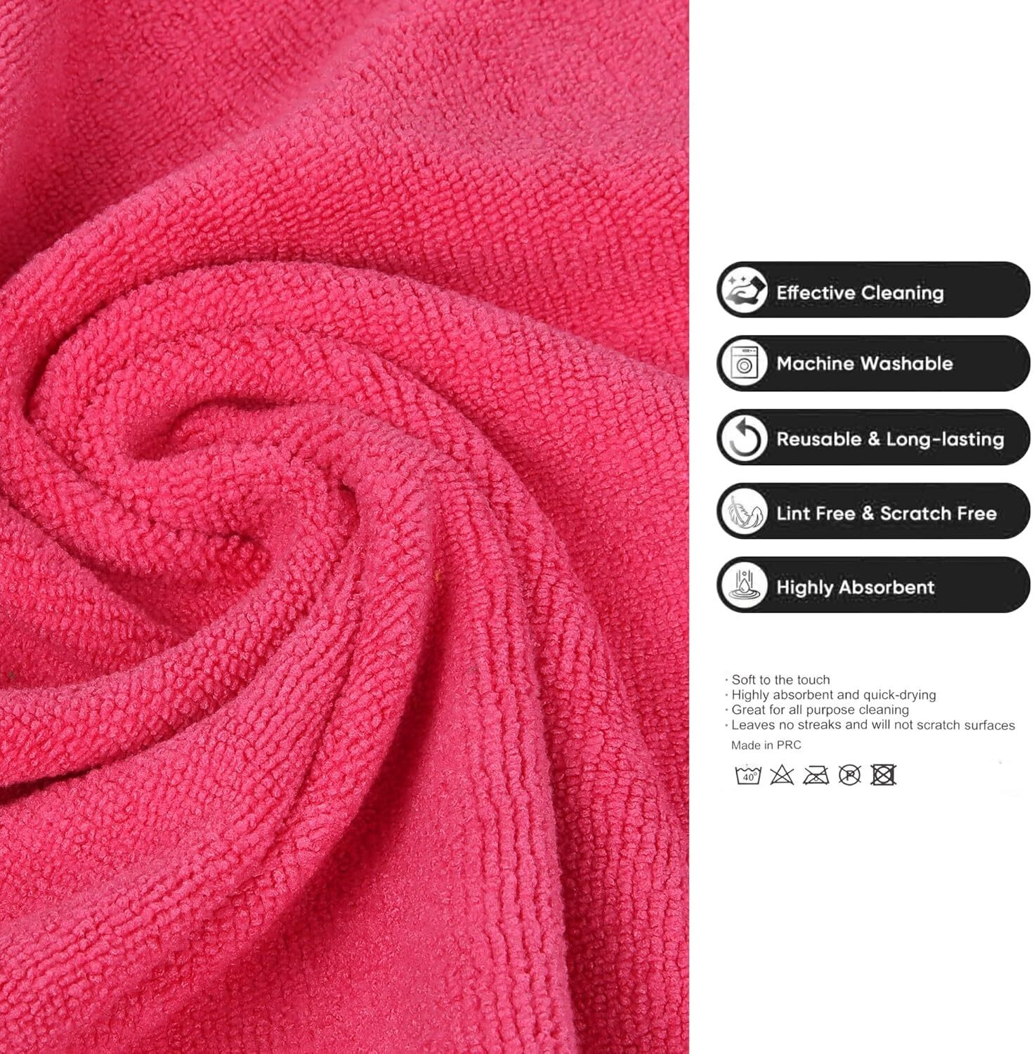 Image of Greensify Microfiber Pack 05 Multi color Dry Microfiber Cleaning Cloth
