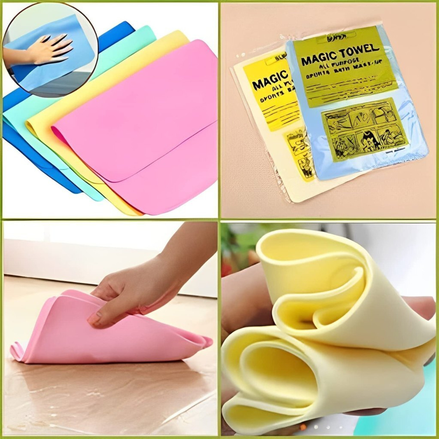Image of D Shroniras Livora PVA Magic Towel, Super Absorbent Reusable Cloth for Car, Home & Kitchen Wet and Dry PVA Fibers Cleaning Cloth (3 Units)