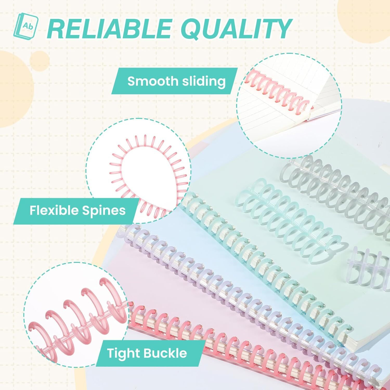 Image of MRIYA Binding Comb, 30 Hole Binding Rings Plastic Binding Combs Manual Comb Binder