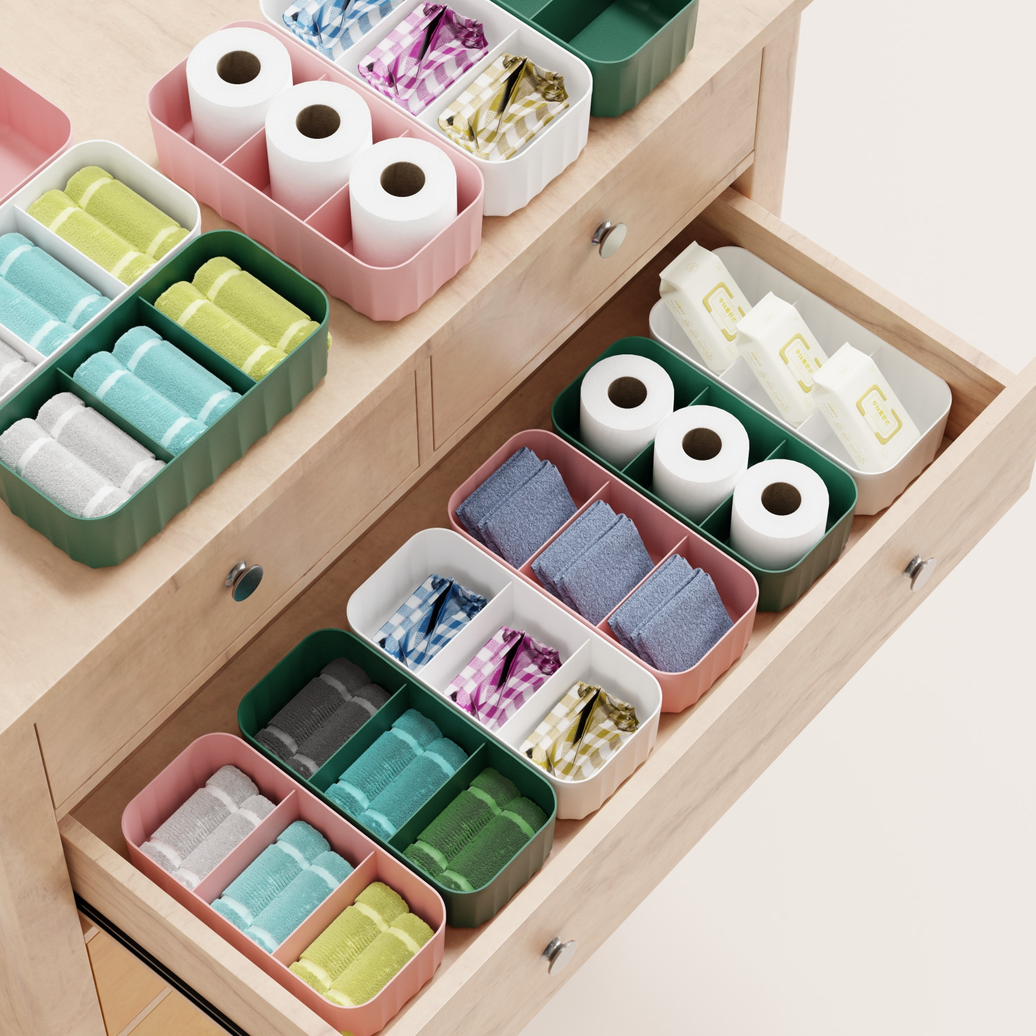 Image of Stylex Store 4 Pcs Wardrobe storage box For Underwear And Sock, Organizer Drawer Divider Closet Divider
