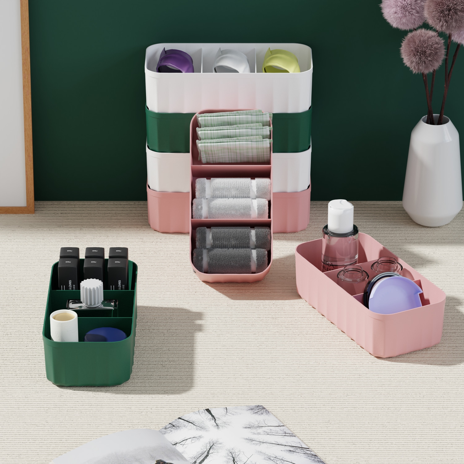 Image of Stylex Store 4 Pcs Wardrobe storage box For Underwear And Sock, Organizer Drawer Divider Closet Divider