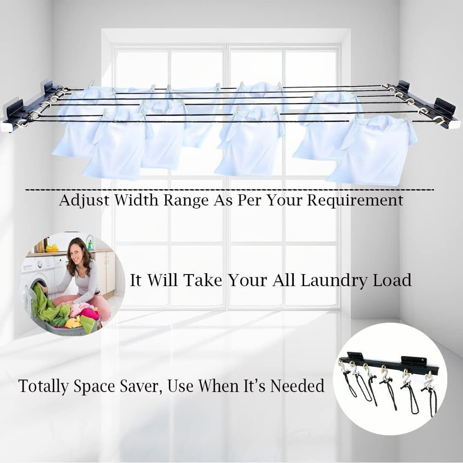 Image of DRYILLA Steel Wall Cloth Dryer Stand 6T-FLAT-AA11