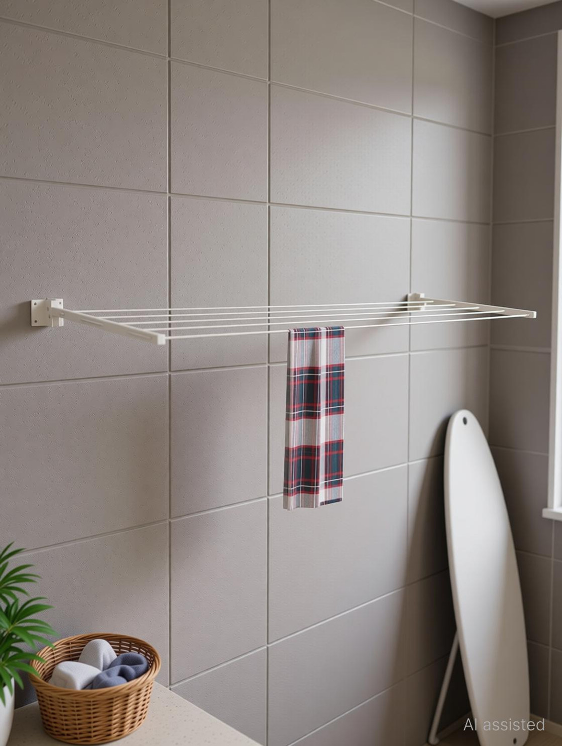 Image of DRYILLA Steel Wall Cloth Dryer Stand 5-LINE-E145