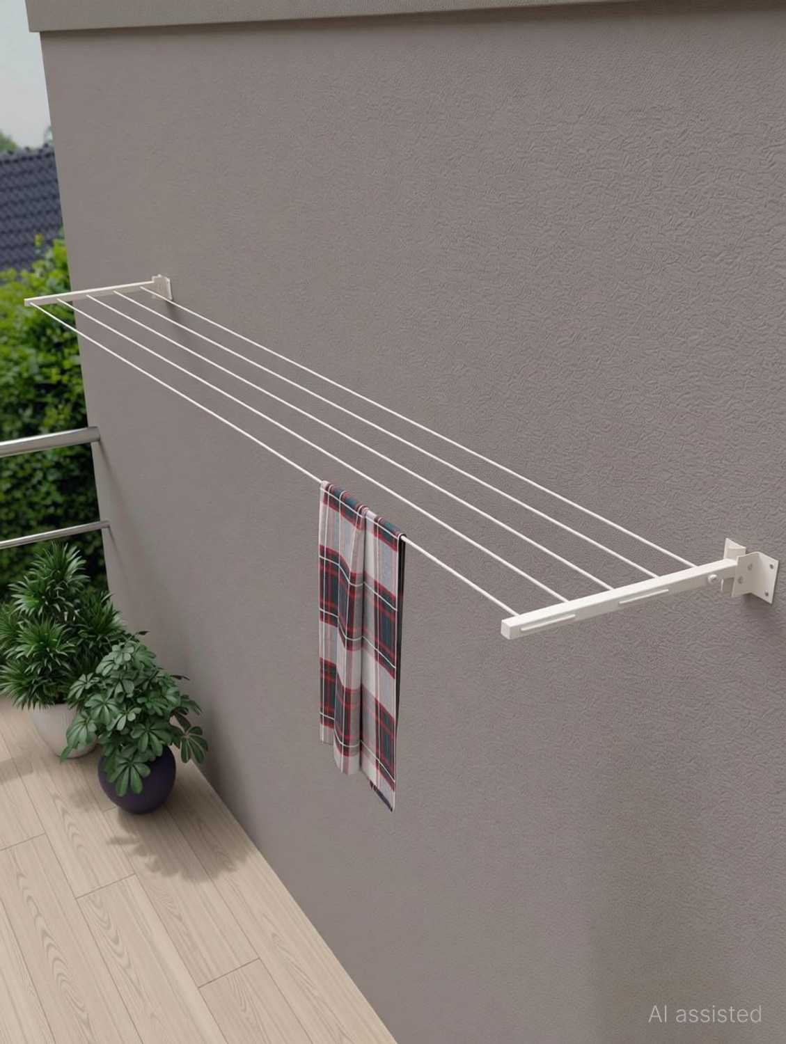 Image of DRYILLA Steel Wall Cloth Dryer Stand 5-LINE-E145