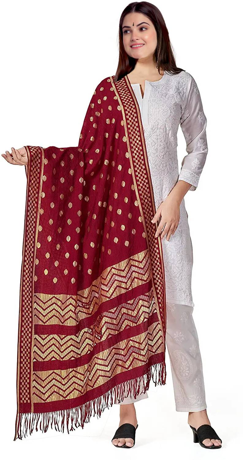SANCOM Jacquard Self Design Women Dupatta