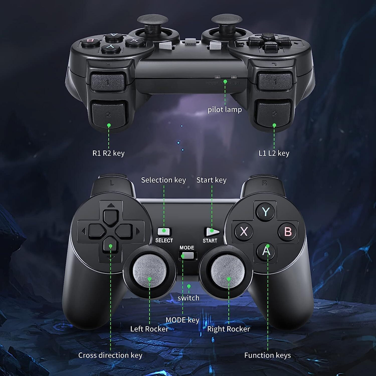 Image of roxfire M-8 Wireless video games for TV gaming Retro gaming console with Game Stick Wi-fi Gamepad