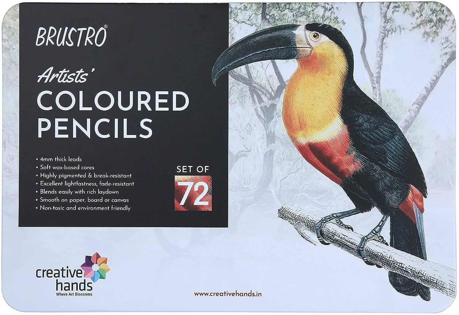 BRuSTRO Artists' 4MM Super Soft Coloured Pencils, 72 Count - Image 1