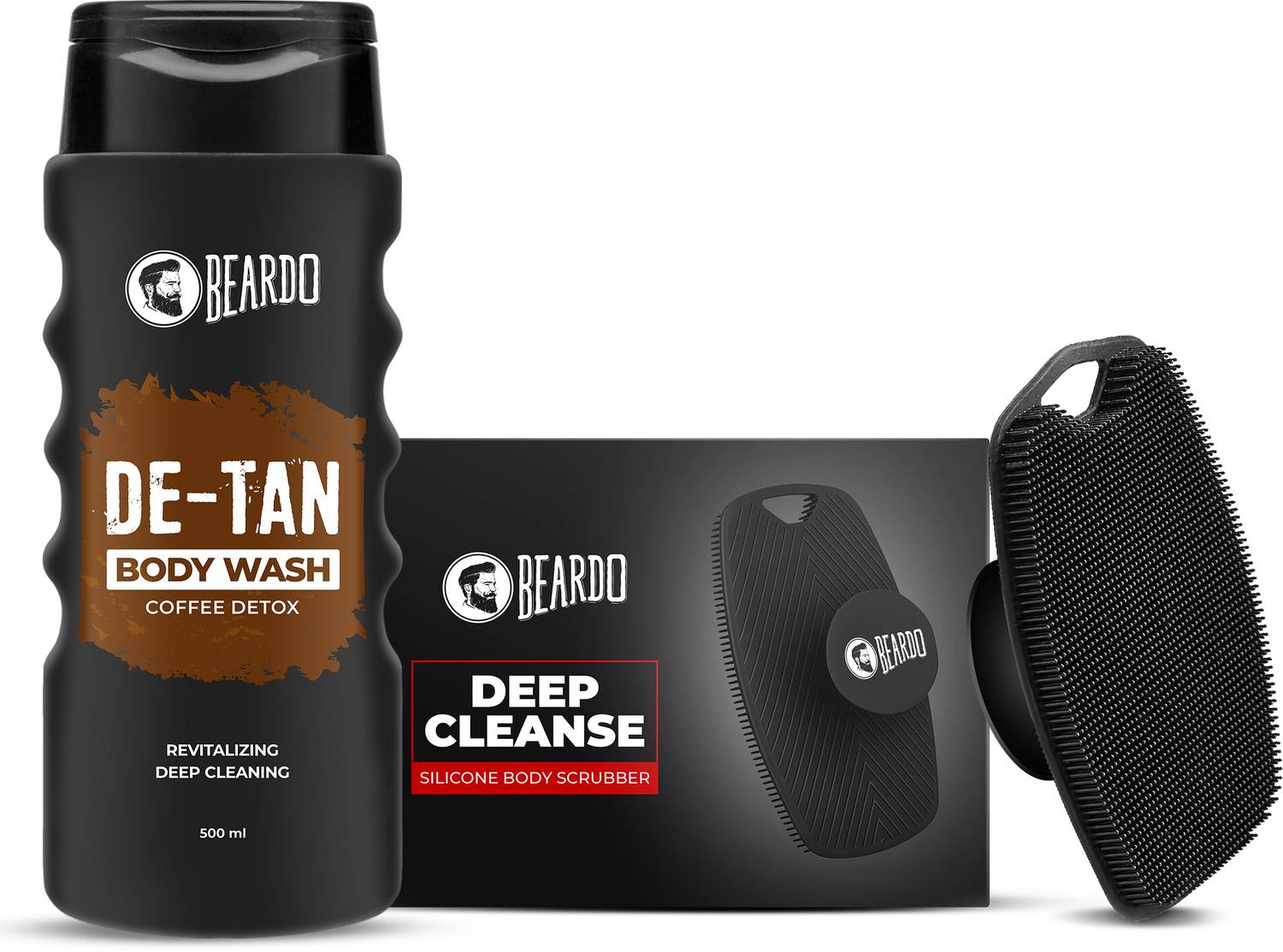 BEARDO De-Tan Bodywash & Silicone Body Scrubber (Set of 2)