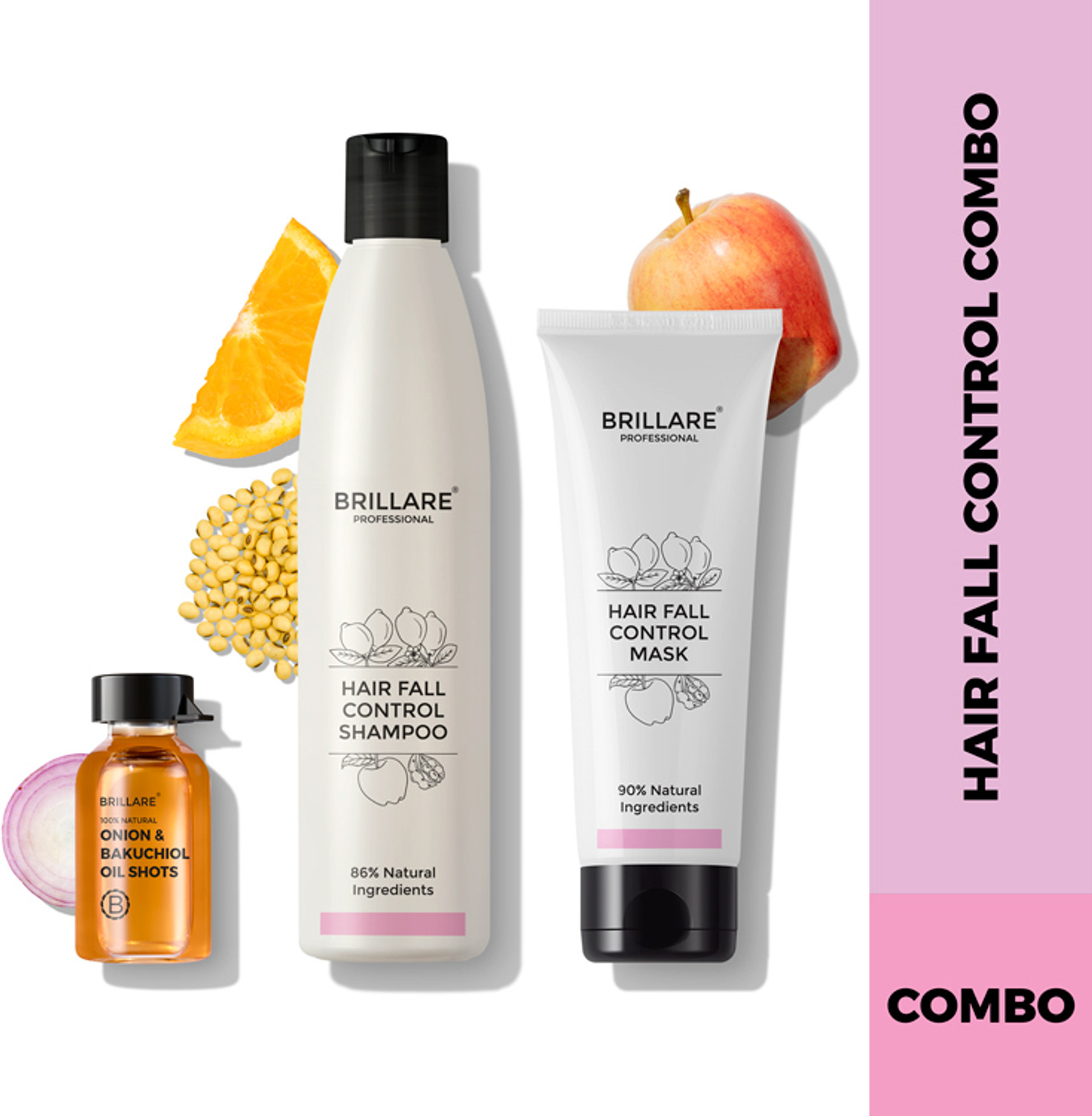 Image of BRILLARE Anti Hairfall Treatment Combo - Shampoo, Hair Mask & Oil shots