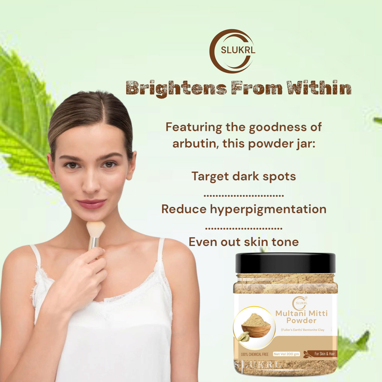 Image of slukrl Face and Hair Pack with Multani Mitti and Aloe Vera Gel Women & Men (4 Items in the set)