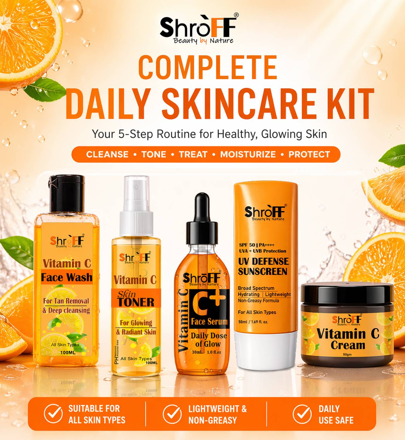 Shroff Skin Care Combo Vitamin C Serum 20% Kit - Image 4