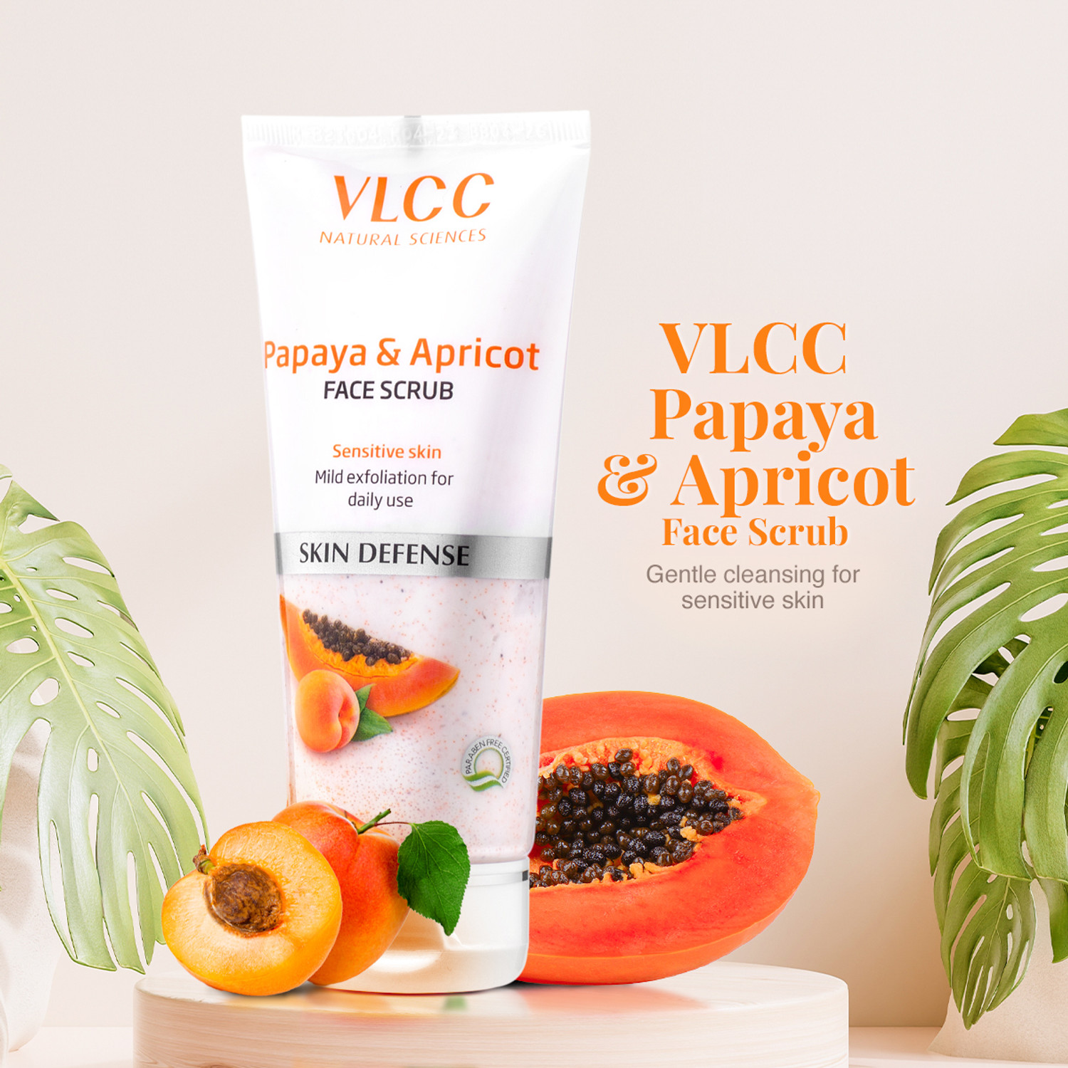 Image of VLCC Papaya & Apricot Face Scrub Removes Blackheads & Whiteheads Scrub (80 g)