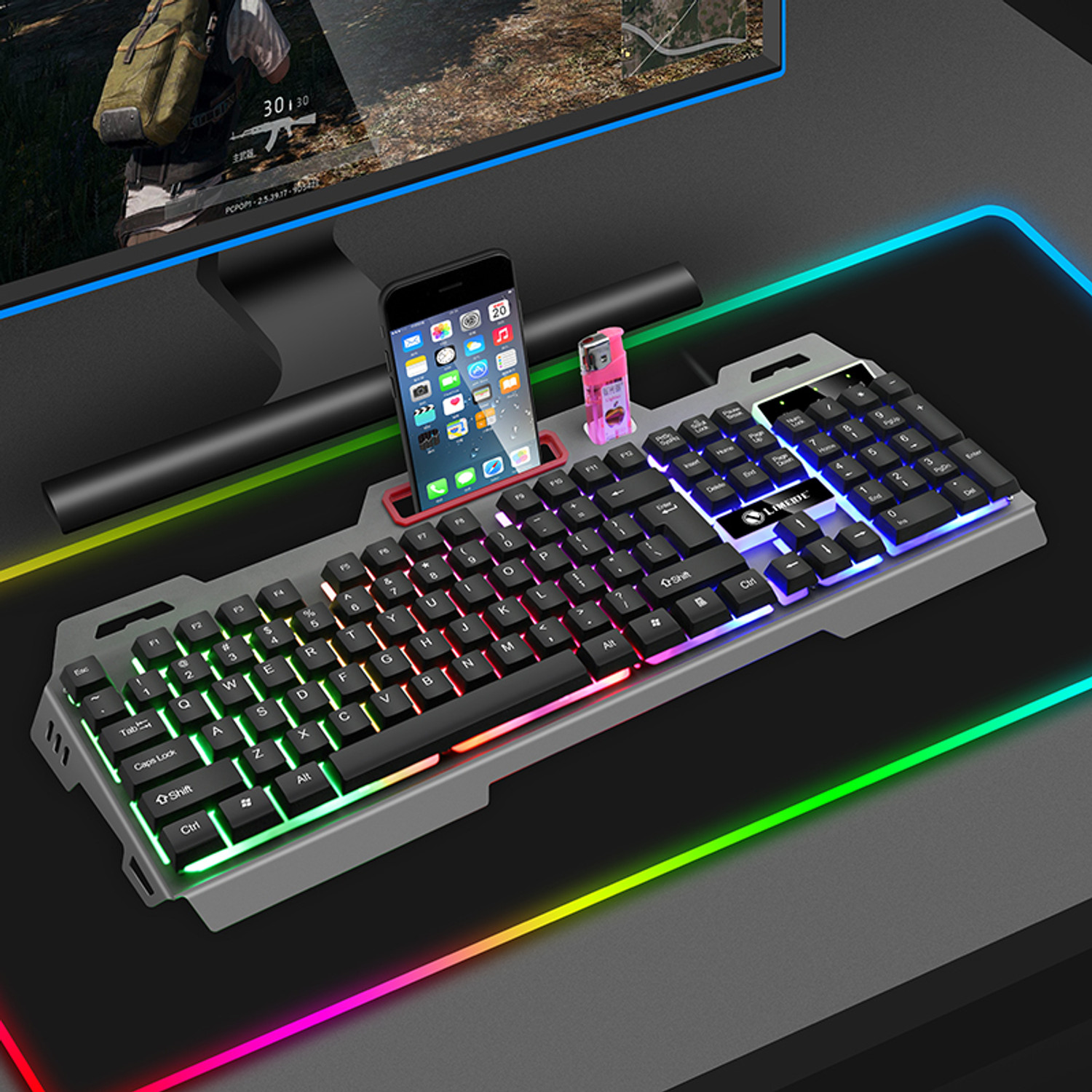 Image of ENTWINO Ninja K19 Wired Gaming Keyboard With Metal Body & Light Wired USB Standard Gaming Keyboard Compatible with Desktop, Laptop, Mac with gaming mode ,stand support,multimedia keys,Model Name