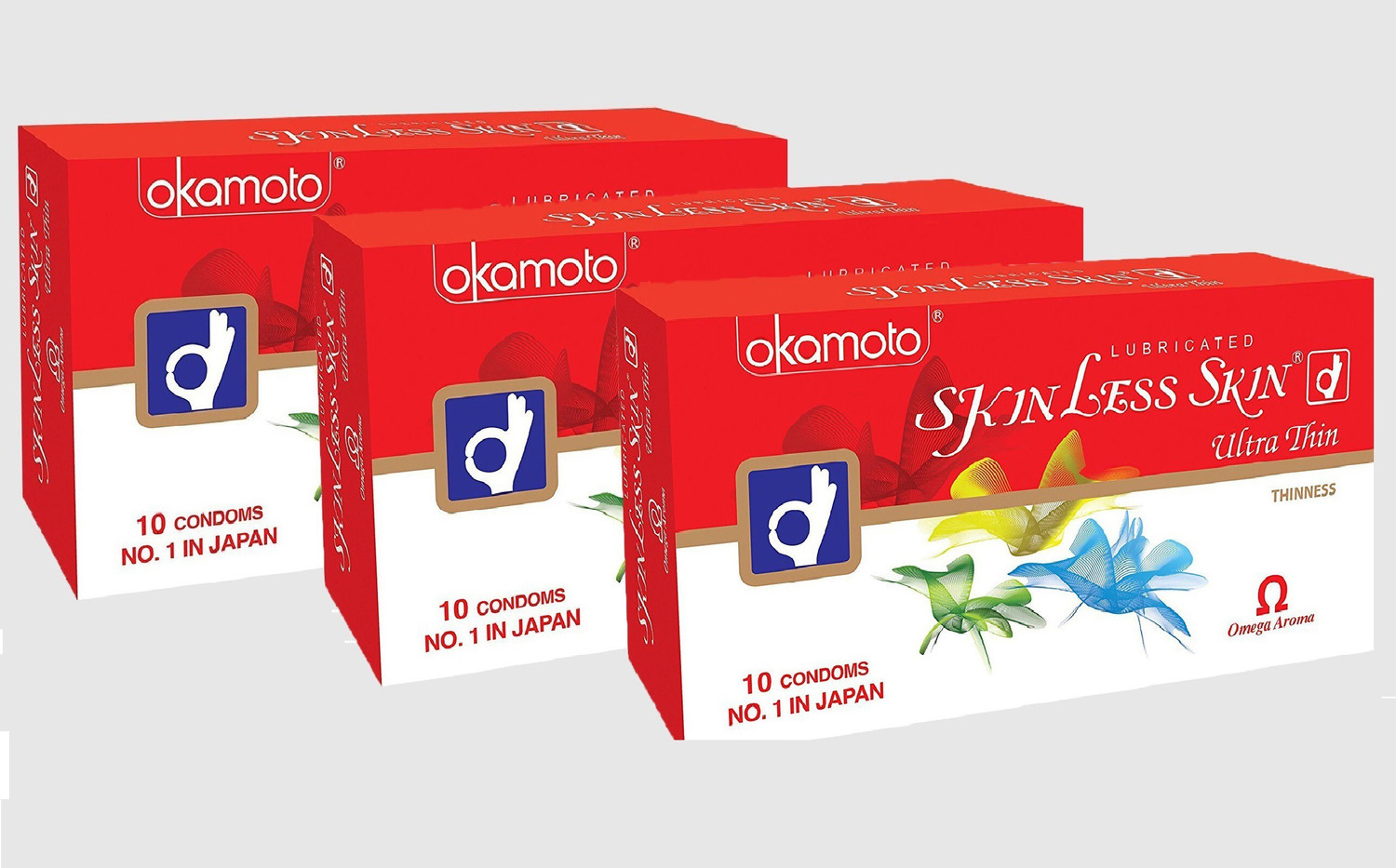 Image of okamoto Skinless Skin Condoms - No.1 in Japan (Pack of 3, 30s) Ultrathin Condom