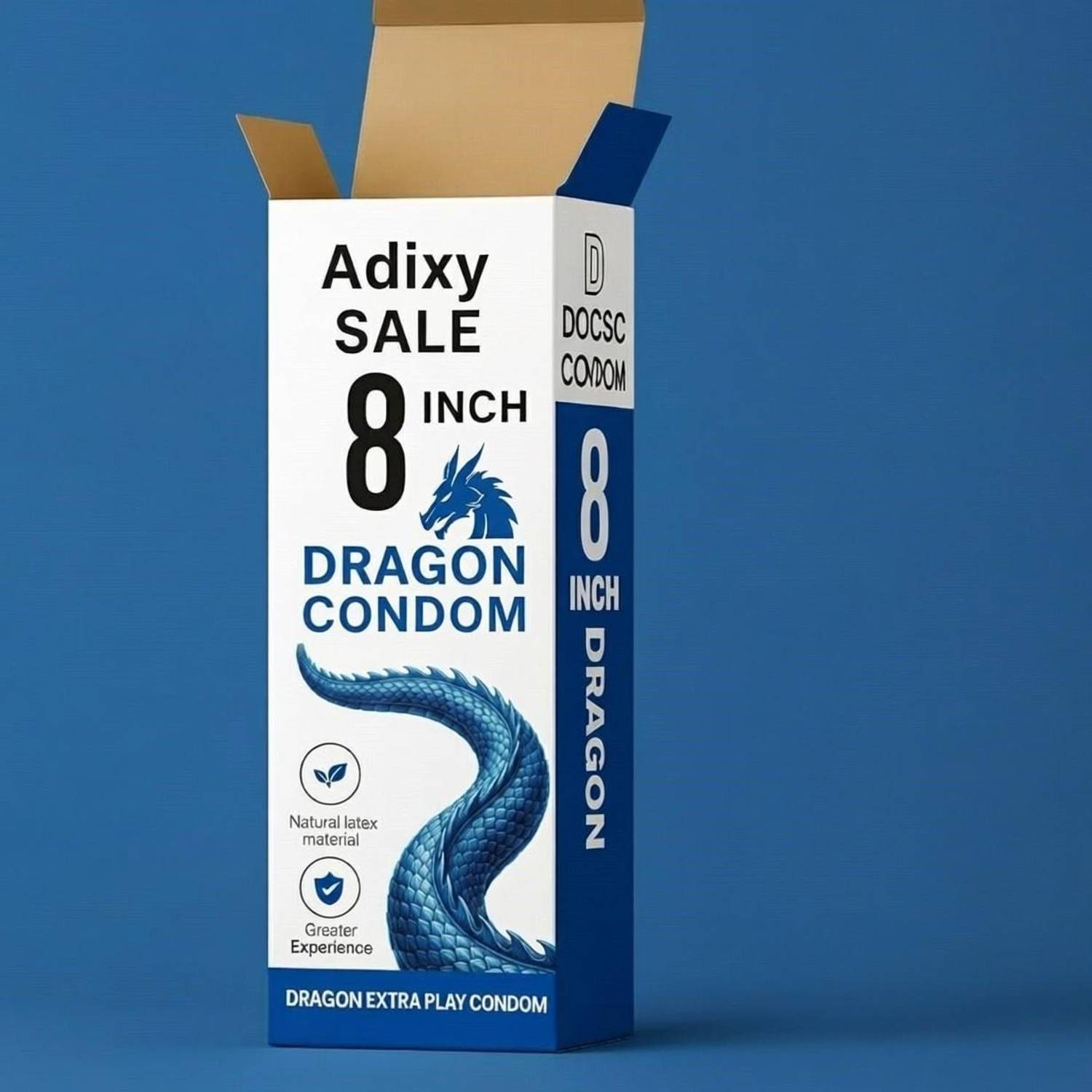 Adixy Silicon Dragon for Men 8 Inch Jumbo Size | Strong Latex Material | Comfortable Condom