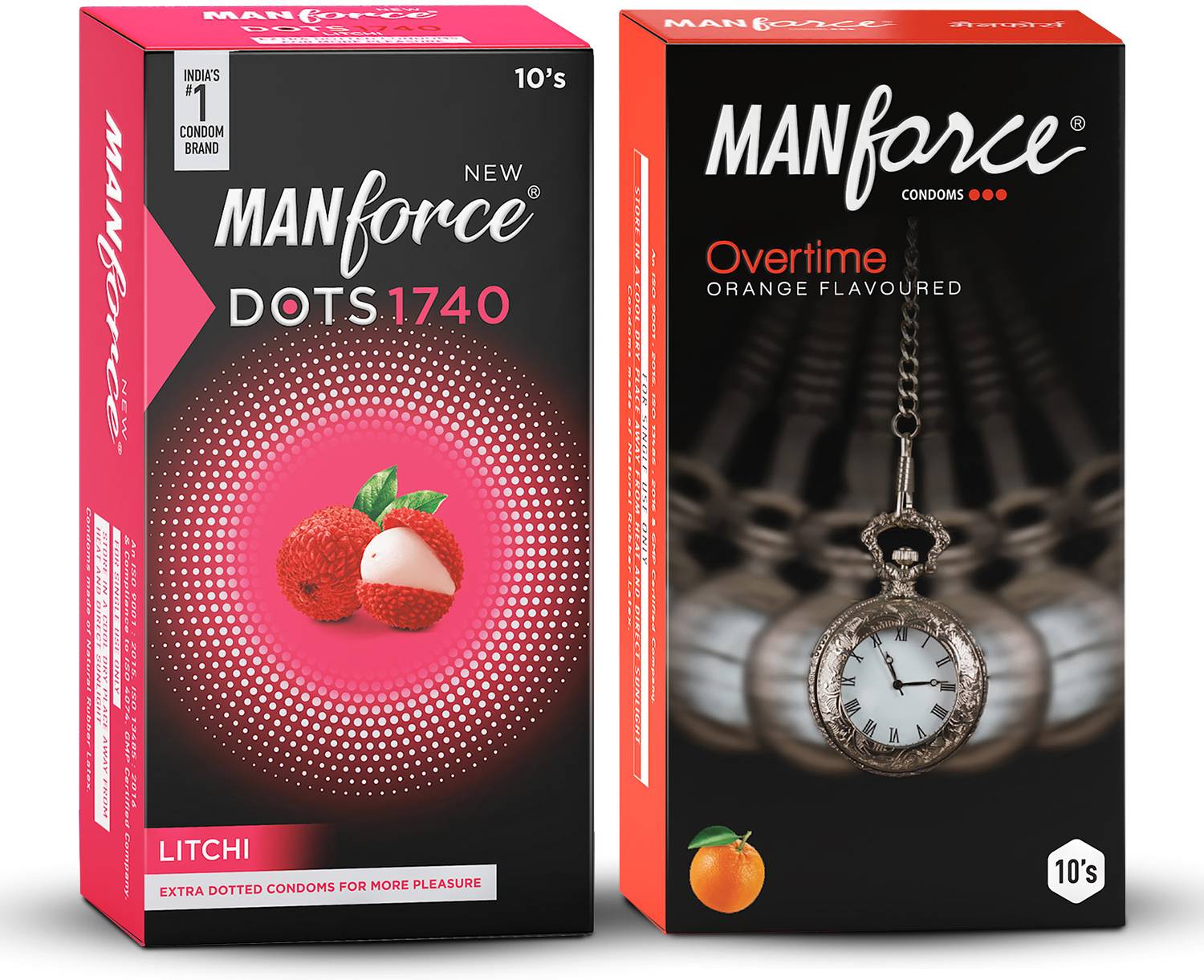 MANFORCE 3in1 Overtime Orange and Extra Dotted Litchi Flavoured - Image 1