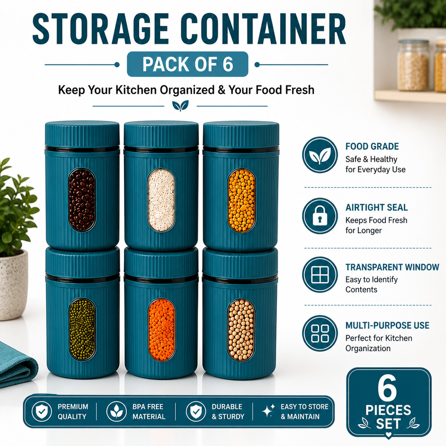 Image of DOUSSOUX Plastic Grocery Container - 750 ml