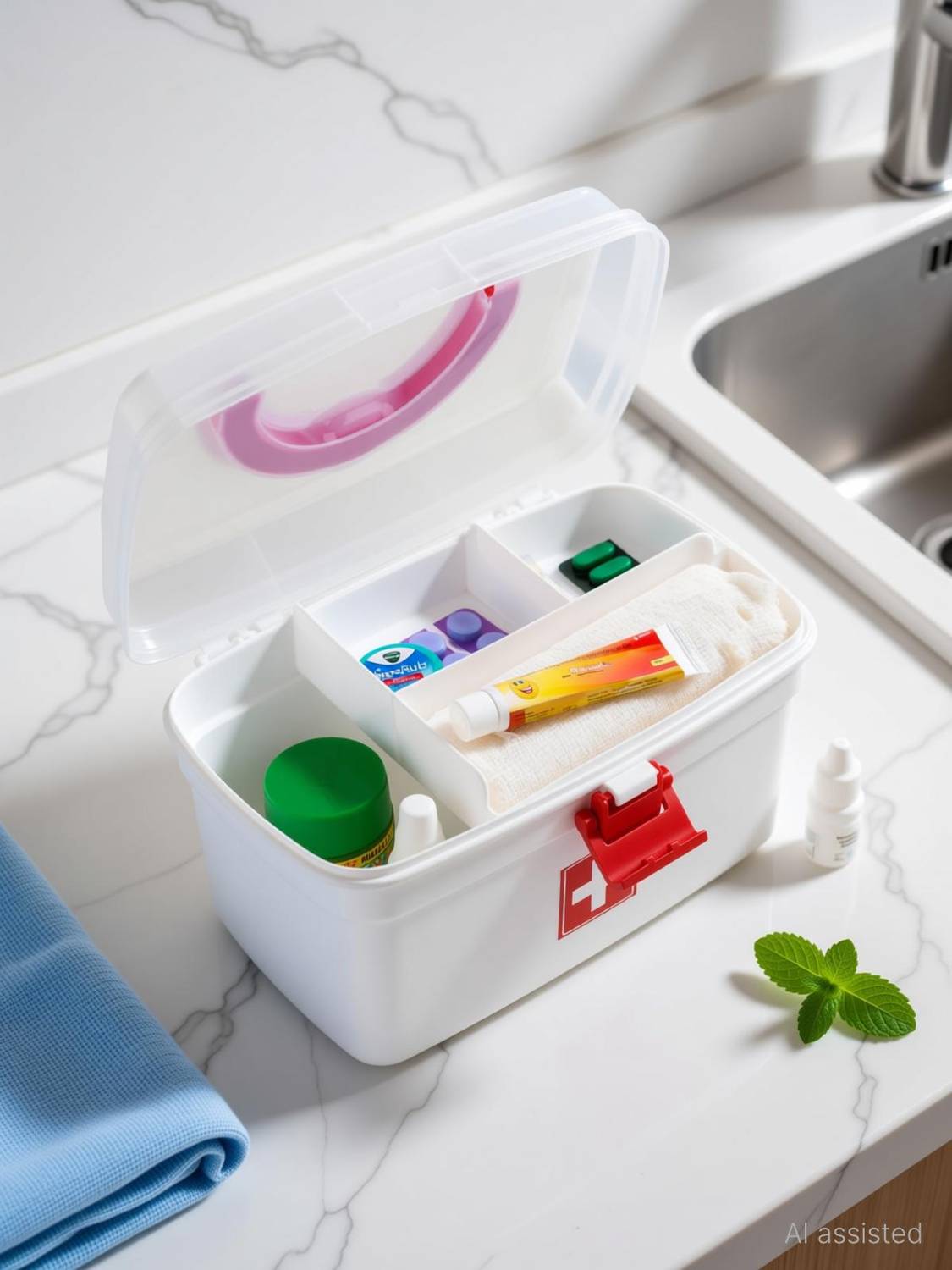 2Mech Multi-layer First Aid Kit Medicine Storage Boxner Over The Sink Kitchen Tool Set