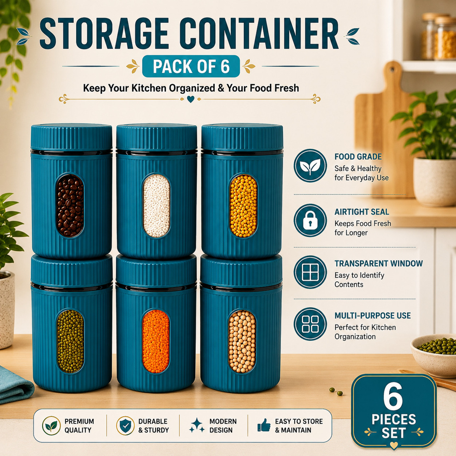 Image of DOUSSOUX Plastic Grocery Container - 750 ml