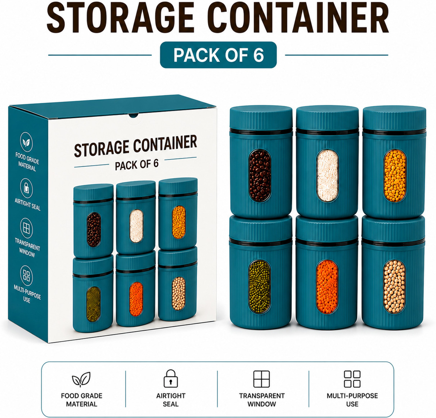 Image of DOUSSOUX Plastic Grocery Container - 750 ml