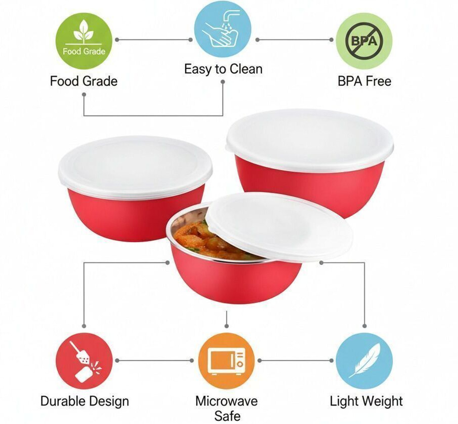 Image of RK Glass Fridge Container - 800 ml, 1300 ml, 2500 ml