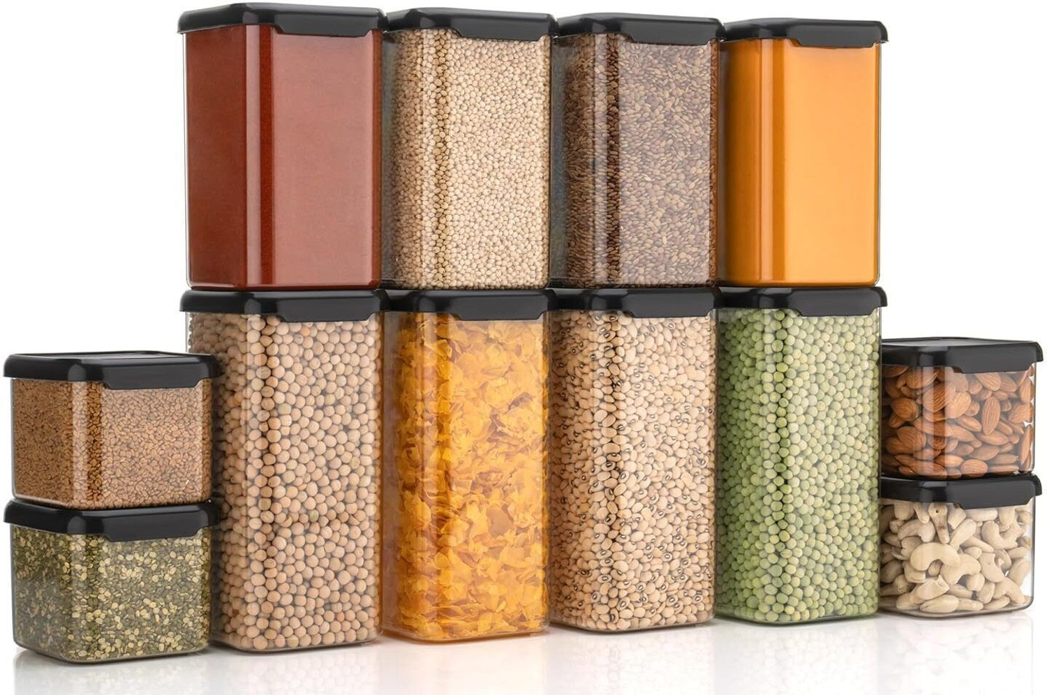 Image of SARAZA Plastic Grocery Container - 550 ml, 1200 ml, 1600 ml