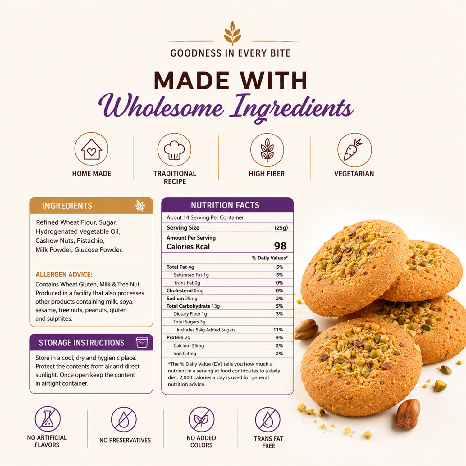 Image of Chokhi Dhani Dry Fruit Cookies Cookies