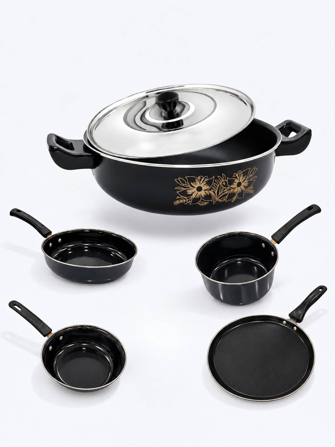 HouseOfCommon Cookware set Induction Bottom Non-Stick Coated Cookware Set
