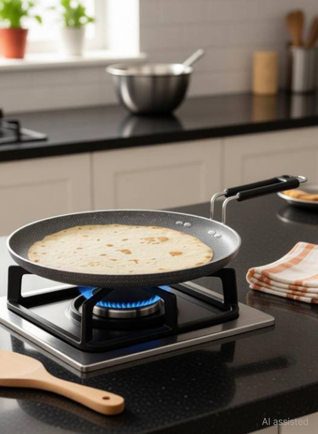 PATALSEVA 28 cm Non-Stick Dosa Tawa – Black Flat Cookware Tawa 28 cm diameter — Tawa & Griddles