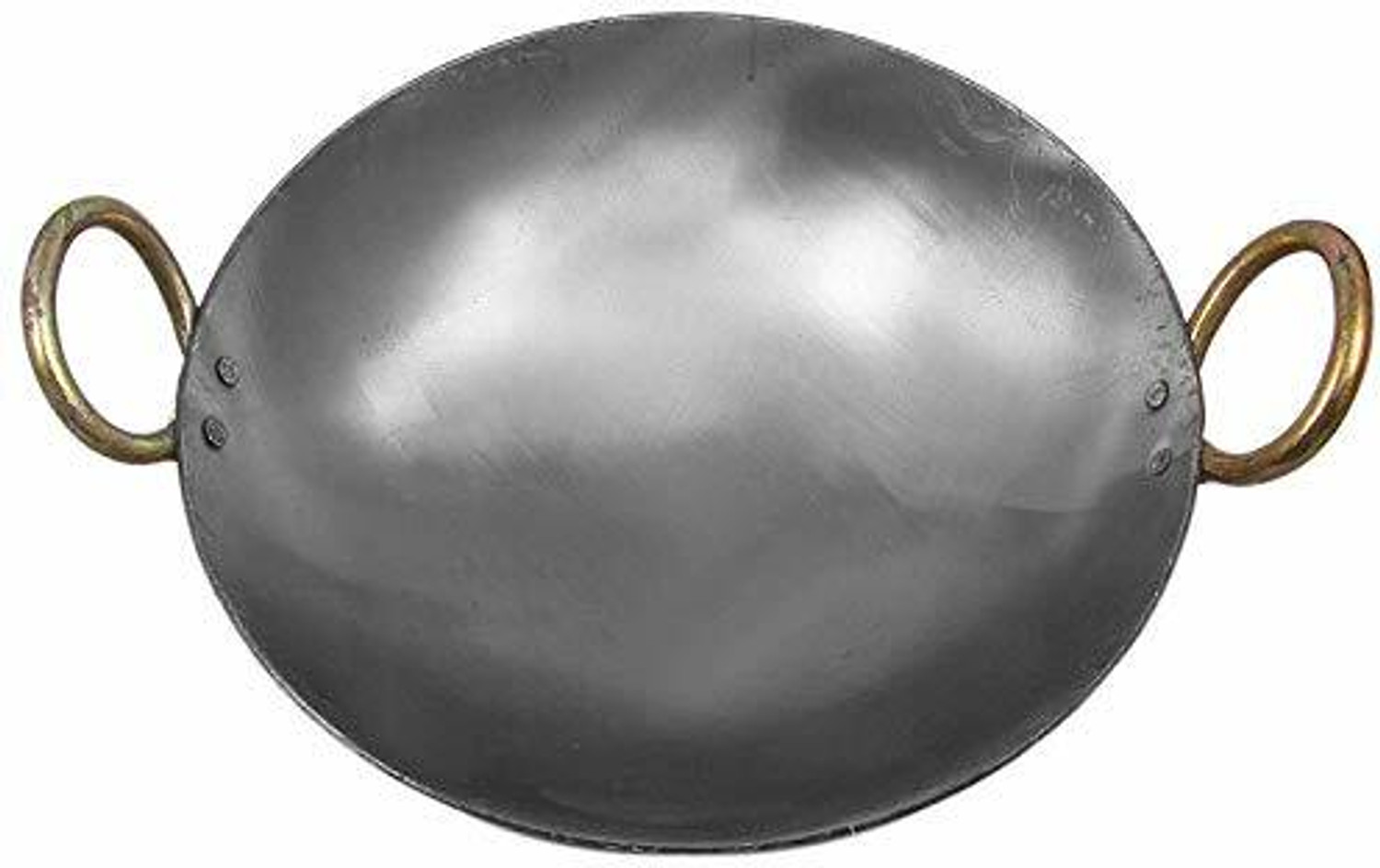 Image of KITCHEN SHOPEE iron cookware set 2 pes Iron Kadhai for Cooking deep fry Kadhai 20.32 cm, 22.86 cm diameter 3.5 L capacity
