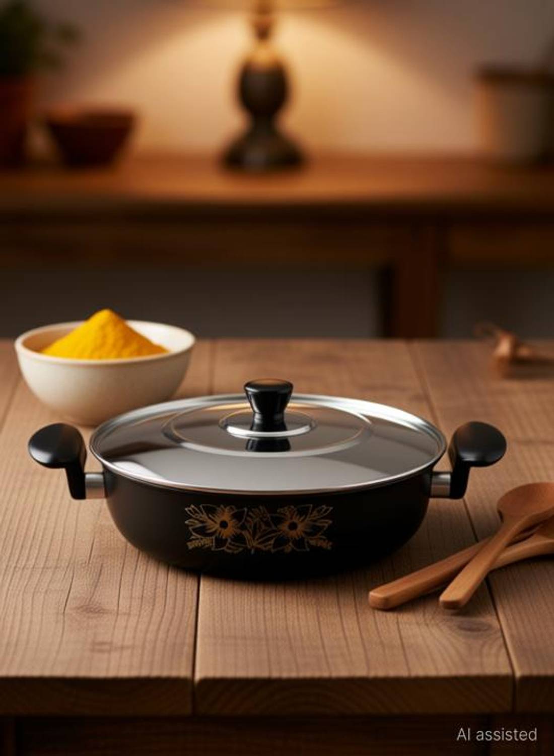 Cook Pro .Karahi-LId-26Guage,,./.. Kadhai 28 cm diameter with Lid 3.5 L capacity — Kadai & Handi