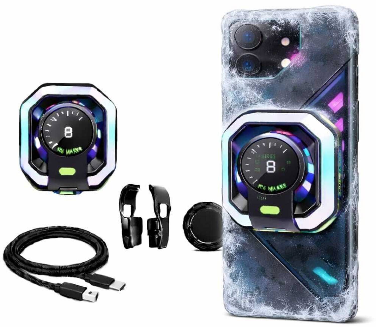 PAPLAJ ENTERPRISES JS86 Mobile Gaming Cooler Radiator Portable Mobile Cooler Ergonomics 1 Fan Cooling Pad with Adjustable Height