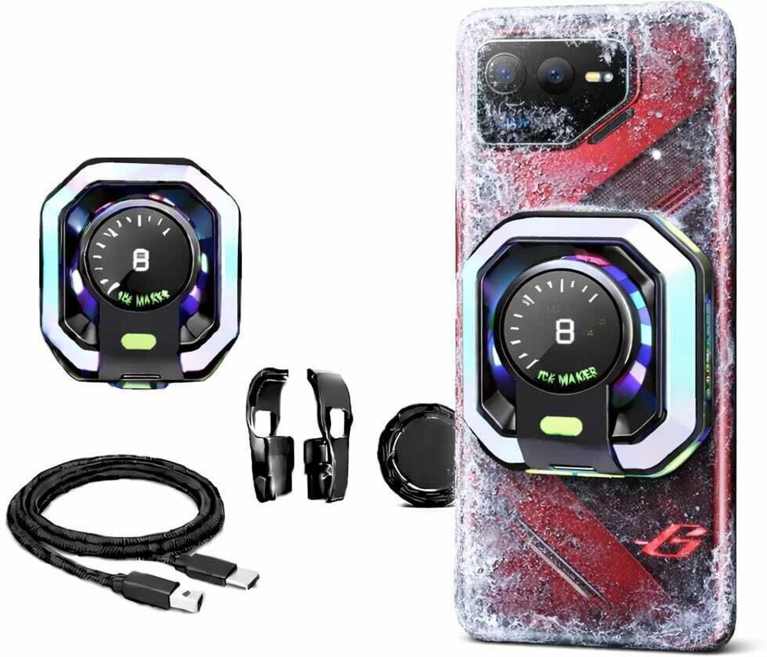PAPLAJ ENTERPRISES JS86 Mobile Gaming Cooler Radiator Portable Mobile Cooler 1 Fan Ergonomic Cooling Pad with Adjustable Height