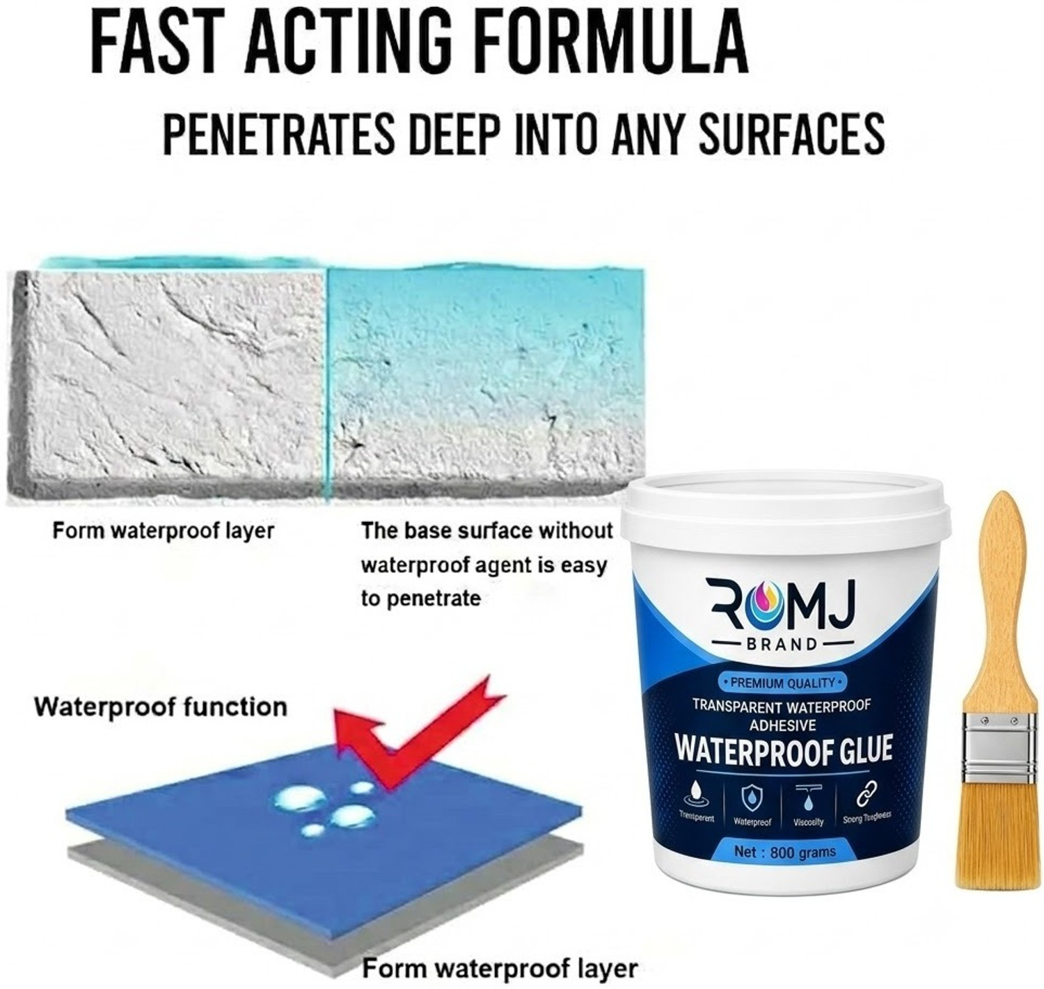 Image of ds care Waterproof Adhesive Glue 800g for Tiles Glass Wood Metal Plastic Adhesive