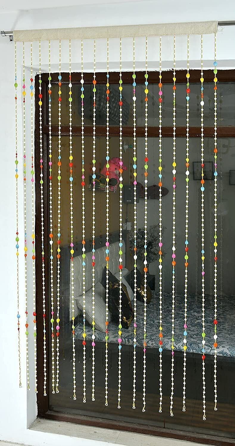 Image of ARVI Deco 214 cm (7 ft) Door Blends Transparent Curtain Single Curtain