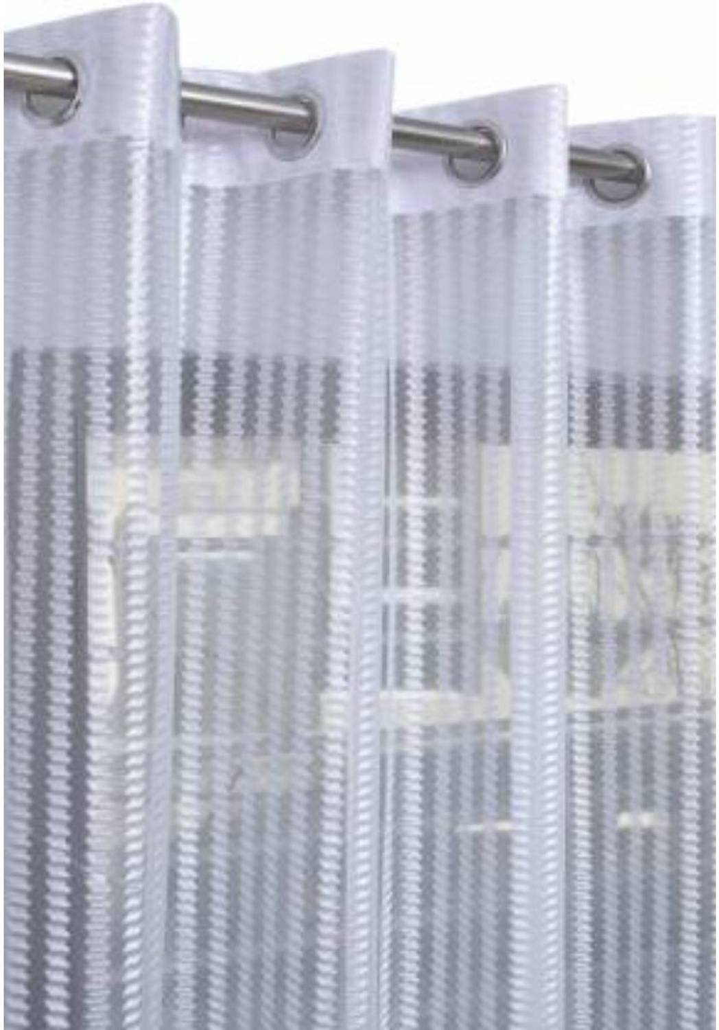 ARTSY HOME 154 cm (5 ft) Window Tissue, Net Transparent Curtain (Pack Of 2)