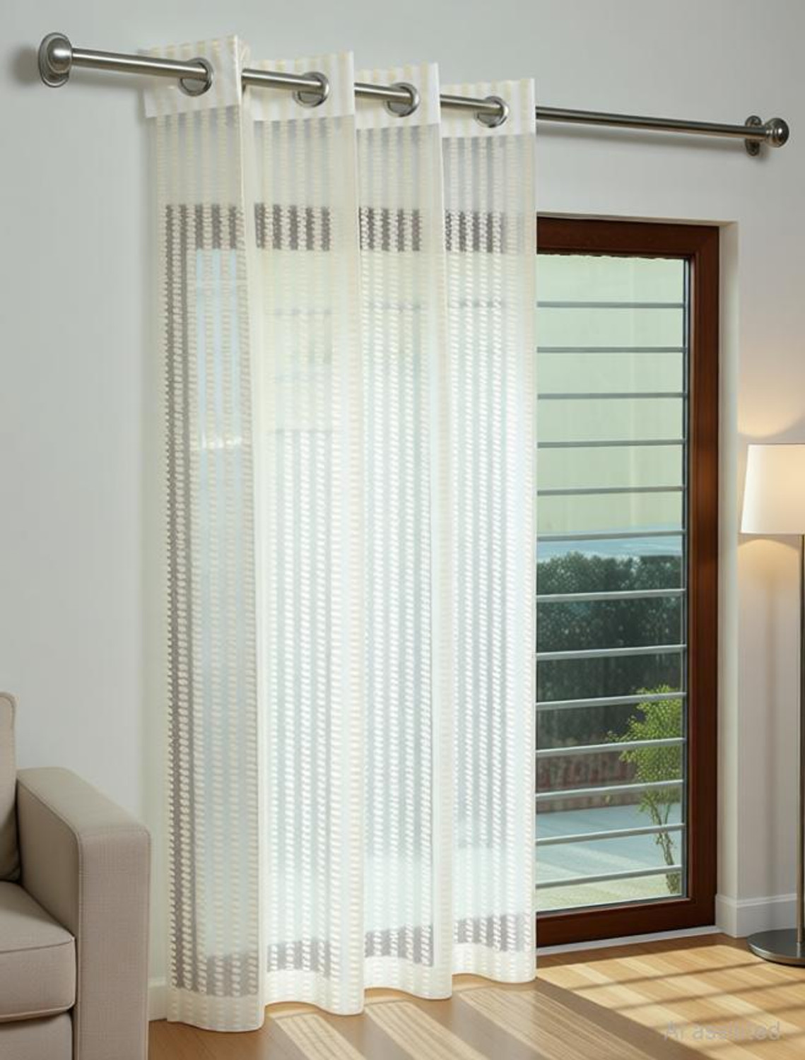 Image of otion 152 cm (5 ft) Window Net Transparent Curtain Single Curtain